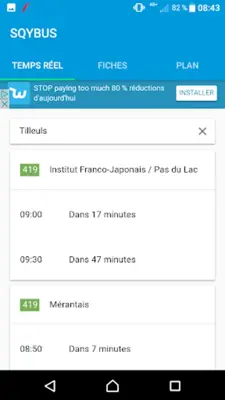 SQYBUS Horaires android App screenshot 3